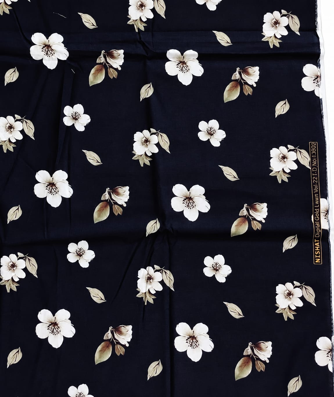 Black Floral Printed Lawn 2-Piece Salwar Kameez